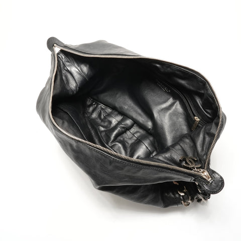 CHANEL 10 series 2005-2006 COCO Mark SilverMetal Luxury Shoulder Bag black WS26340