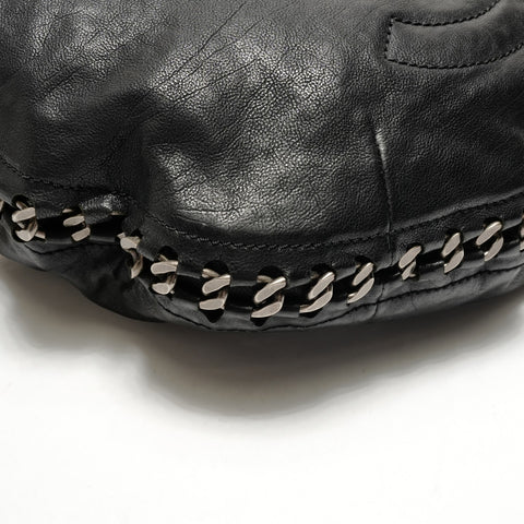 CHANEL 10 series 2005-2006 COCO Mark SilverMetal Luxury Shoulder Bag black WS26340