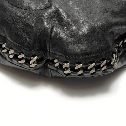 CHANEL 10 series 2005-2006 COCO Mark SilverMetal Luxury Shoulder Bag black WS26340