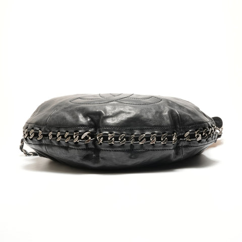 CHANEL 10 series 2005-2006 COCO Mark SilverMetal Luxury Shoulder Bag black WS26340