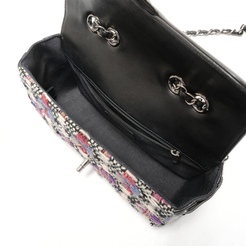 CHANEL 23rd Series 2016-2017 Tweed COCO Mark Lace-Up Metal Silver Shoulder Bag multicolor WS26341