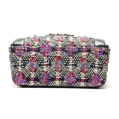 CHANEL 23rd Series 2016-2017 Tweed COCO Mark Lace-Up Metal Silver Shoulder Bag multicolor WS26341