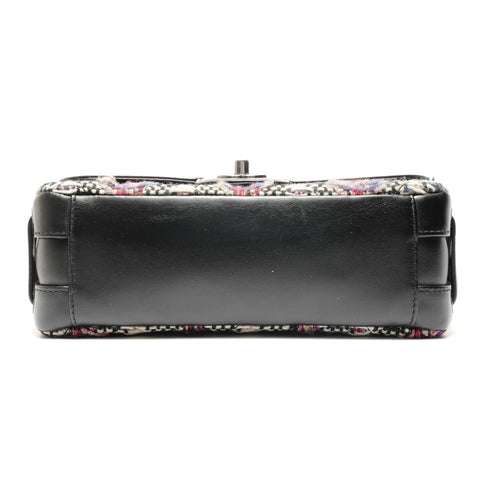 CHANEL 23rd Series 2016-2017 Tweed COCO Mark Lace-Up Metal Silver Shoulder Bag multicolor WS26341