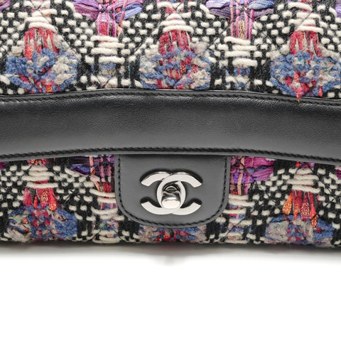 CHANEL 23rd Series 2016-2017 Tweed COCO Mark Lace-Up Metal Silver Shoulder Bag multicolor WS26341
