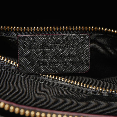 Salvatore Ferragamo Gancini Leopardenmuster 2-Wege-Tasche Handtasche Braun WS26342