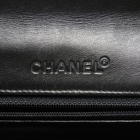 CHANEL No. 7 2002-2003 Lambskin Wild Stitch Chocolate Bar Shoulder Bag black WS26343