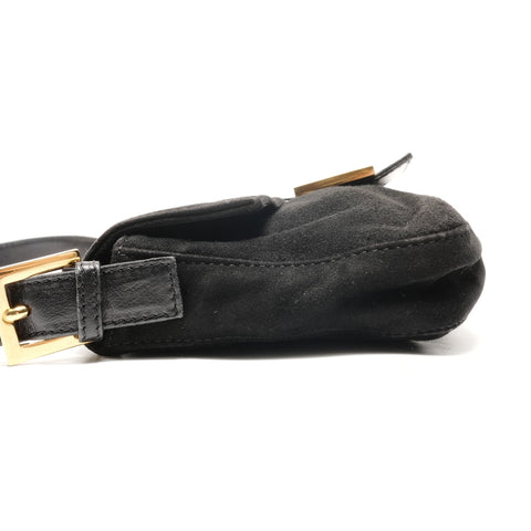 FENDI Suede manma bucket Shoulder Bag black WS26344