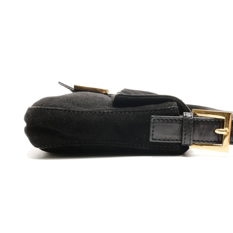 FENDI Suede manma bucket Shoulder Bag black WS26344
