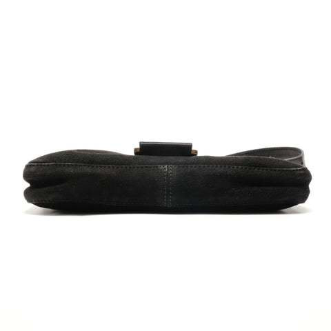 FENDI Suede manma bucket Shoulder Bag black WS26344
