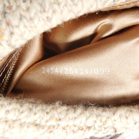 FENDI knit wool mamma bucket Shoulder Bag beige WS26345