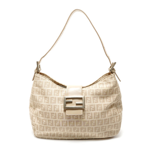 FENDI Mamma Zucchino Canvas Shoulder Bag beige WS26346