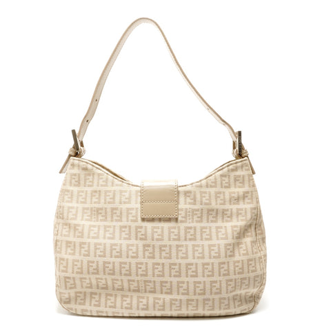 FENDI Mamma Zucchino Canvas Shoulder Bag beige WS26346