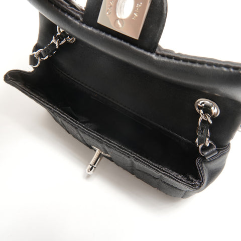 CHANEL No. 9 2004-2005 Chocolate Bar Satin Shoulder Bag black WS26347