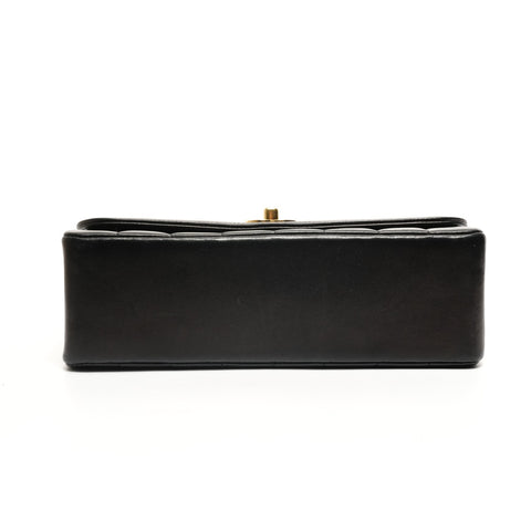 CHANEL No. 2 1991-1994 Lambskin Turnlock Mademoiselle Shoulder Bag black WS26350