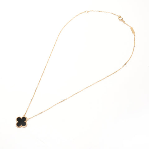 Van Cleef & Arpels Onyx Vintage Alhambra Pendant 750 K18 Necklace gold WS26354