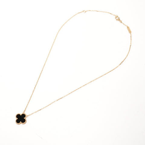 Van Cleef & Arpels Onyx Vintage Alhambra Pendant 750 K18 Necklace gold WS26354