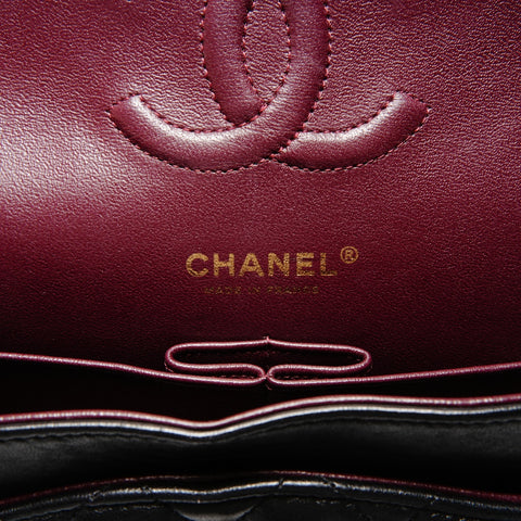 CHANEL No. 24 2017-2018 Double Flap Matelasse Shoulder Bag black WS26355
