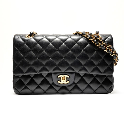 CHANEL No. 24 2017-2018 Double Flap Matelasse Shoulder Bag black WS26355