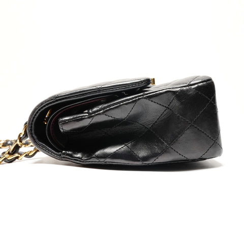 CHANEL No. 24 2017-2018 Double Flap Matelasse Shoulder Bag black WS26355