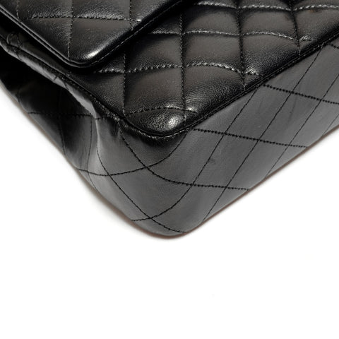 CHANEL No. 24 2017-2018 Double Flap Matelasse Shoulder Bag black WS26355