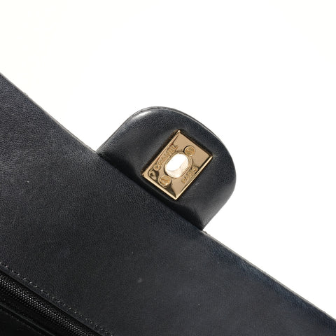 CHANEL No. 24 2017-2018 Double Flap Matelasse Shoulder Bag black WS26355