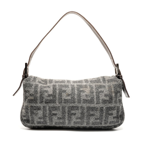 FENDI Wool Mamma Bucket One Belt Umhängetasche grau WS26356