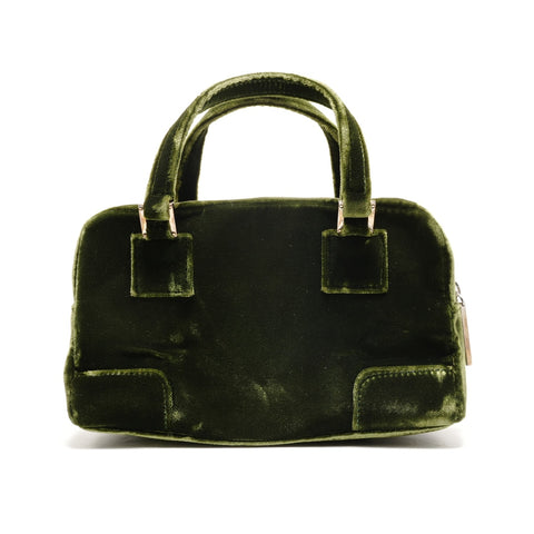 LOEWE Amazona Anagram Strass Velours Handtasche grün WS26360