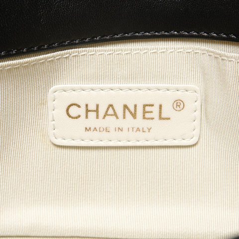 CHANEL Nr. 14 2010-2011 Lammleder Matelasse Tweed Umhängetasche schwarz WS26361