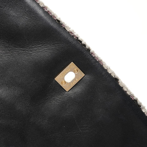 CHANEL Nr. 14 2010-2011 Lammleder Matelasse Tweed Umhängetasche schwarz WS26361