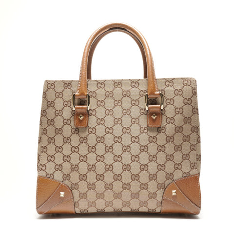 GUCCI GG Canvas Nieten Handtasche Braun WS26364