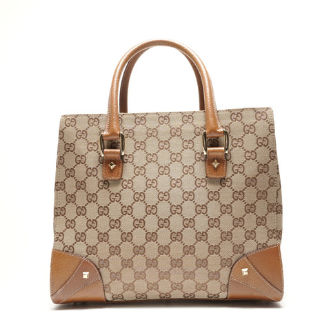 GUCCI GG Canvas Nieten Handtasche Braun WS26364