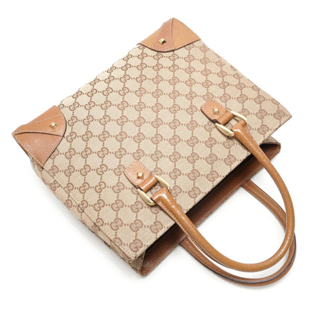 GUCCI GG Canvas Nieten Handtasche Braun WS26364