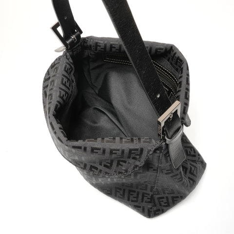 FENDI Zucchino Mamma Baguette One Shoulder Bag Umhängetasche schwarz WS26366