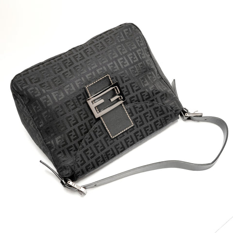FENDI Zucchino Mamma Baguette One Shoulder Bag Umhängetasche schwarz WS26366