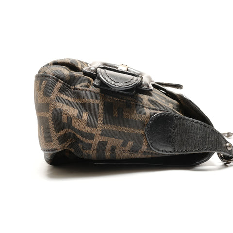 FENDI Zucca Buckle One Shoulder Bag Umhängetasche Braun WS26368