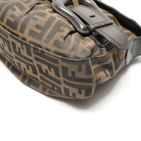FENDI Zucca Buckle One Shoulder Bag Umhängetasche Braun WS26368