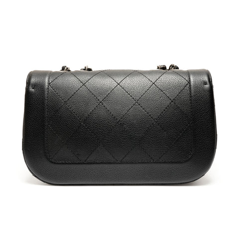 CHANEL 20 series 2014-2015 Caviar Matelasse Single Flap Shoulder Bag black WS26369