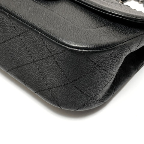 CHANEL 20 series 2014-2015 Caviar Matelasse Single Flap Shoulder Bag black WS26369