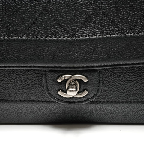 CHANEL 20 series 2014-2015 Caviar Matelasse Single Flap Shoulder Bag black WS26369