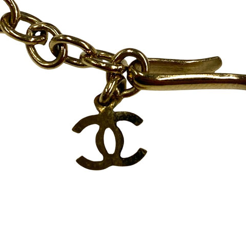 Chanel Coco Mark Clover Tree Necklace Gold WS2637