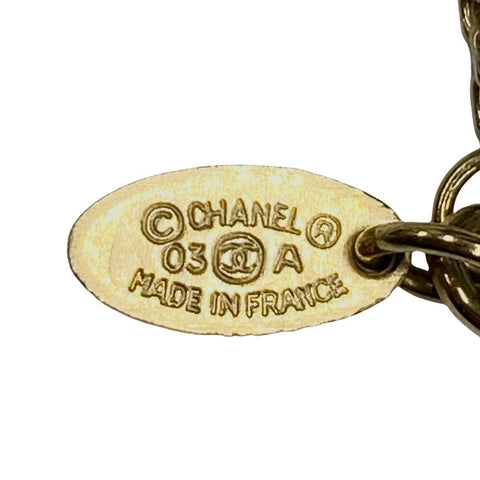 Chanel Coco Mark Clover Tree Necklace Gold WS2637
