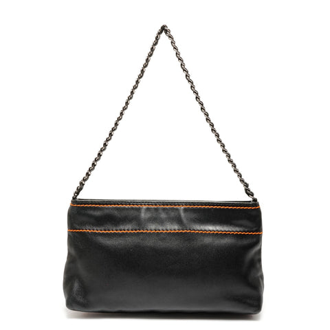 CHANEL Nr. 9 2004-2005 Lammfell Wild Stitch Umhängetasche schwarz WS26370