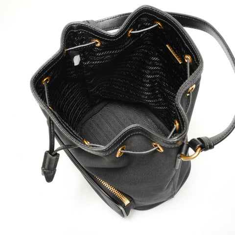 PRADA Duet Logo Jacquard Handtasche Handtasche schwarz WS26371