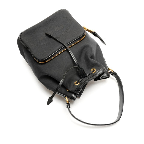 PRADA Duet Logo Jacquard Handtasche Handtasche schwarz WS26371