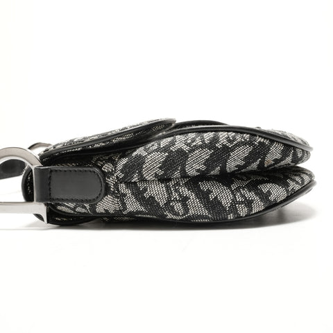 Christian Dior Trotter Canvas Saddlebag Shoulder Bag black WS26372