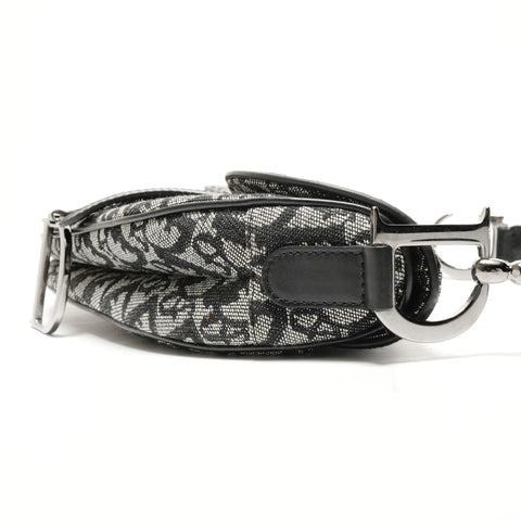 Christian Dior Trotter Canvas Saddlebag Shoulder Bag black WS26372