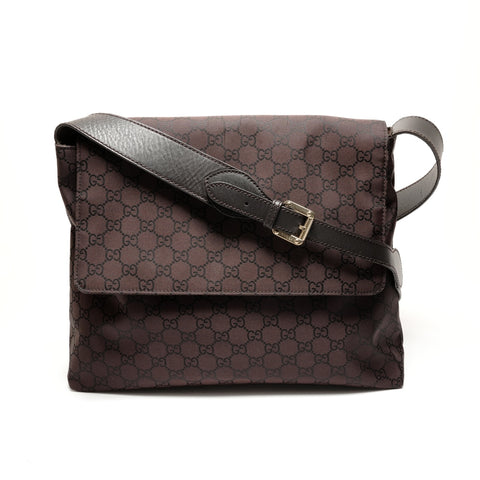 GUCCI GG Nylon Shoulder Bag Shoulder Bag Brown WS26374