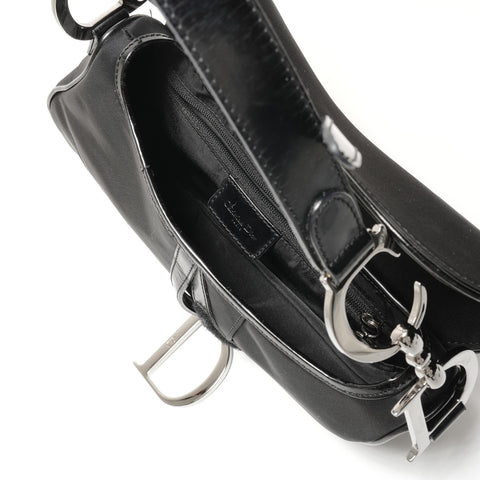 Christian Dior Nylon Saddlebag Shoulder Bag black WS26375