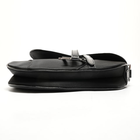 Christian Dior Nylon Saddlebag Shoulder Bag black WS26375