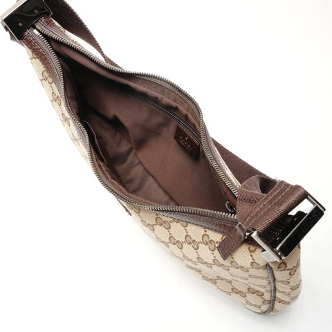 GUCCI GG Canvas Half Moon Shoulder Bag beige WS26376